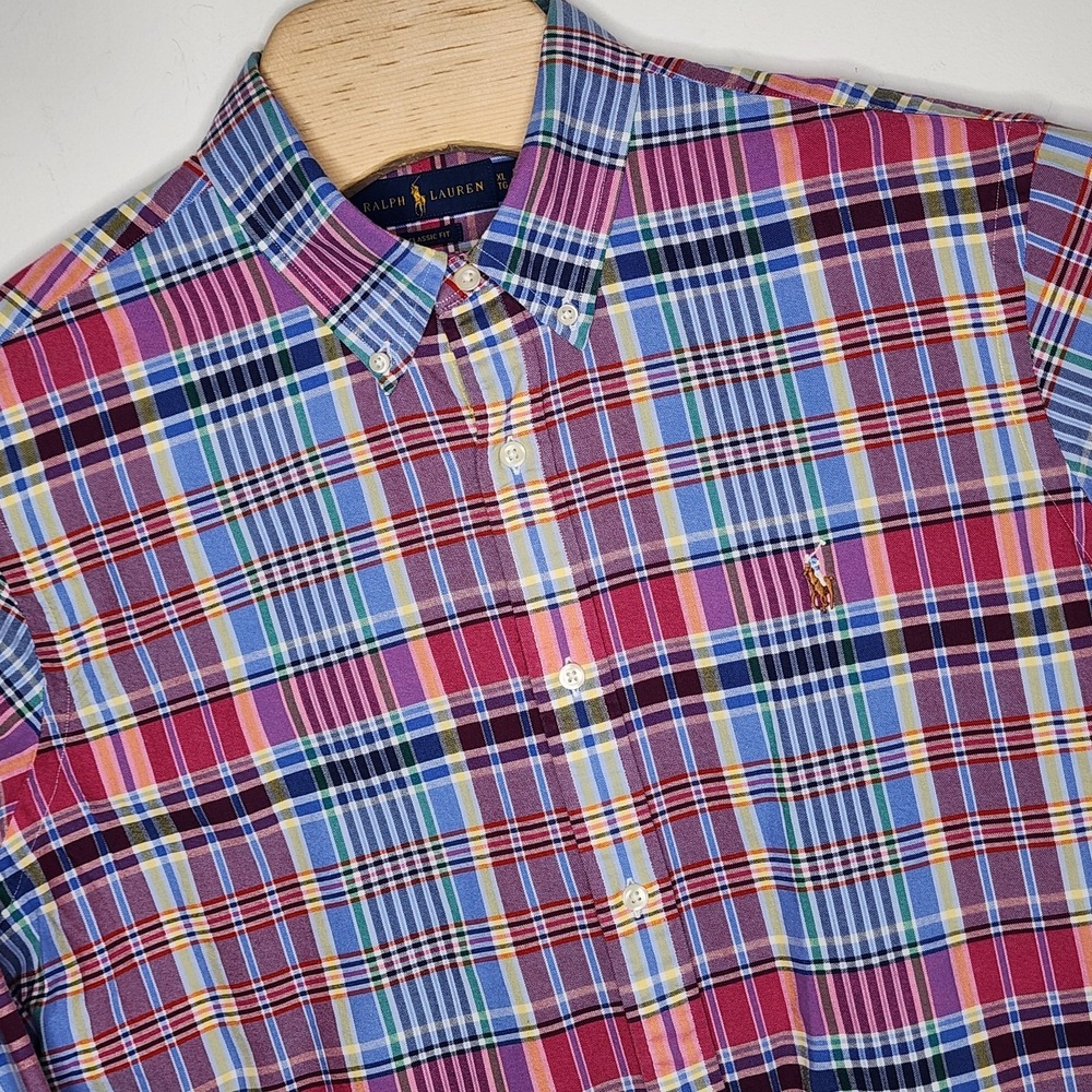 Ralph Lauren Men's Size‎ XL Plaid Oxford Long Sleeve Button Down Shirt